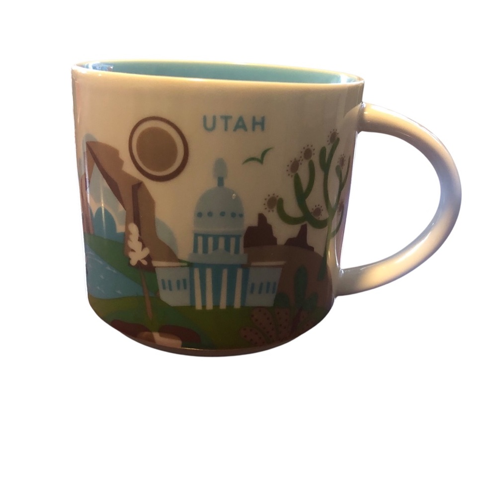 Starbucks You Are Here Collection Utah Souvenir Mug - Blue and Brown Tan